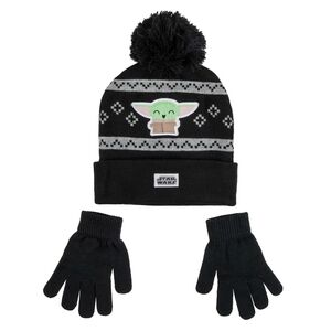 Bioworld - Star Wars Mandalorian Chibi Grogu Boy's Cuff Beanie & Gloves Set